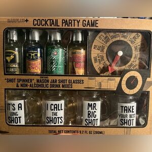 Cocktail Party Game Set with Shot Glasses & Spinner